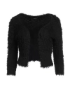 Roberto Collina Woman Cardigan Black Size L Cotton, Nylon
