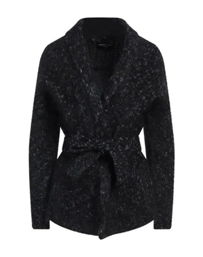 Roberto Collina Woman Cardigan Black Size L Mohair Wool, Nylon, Wool, Elastane