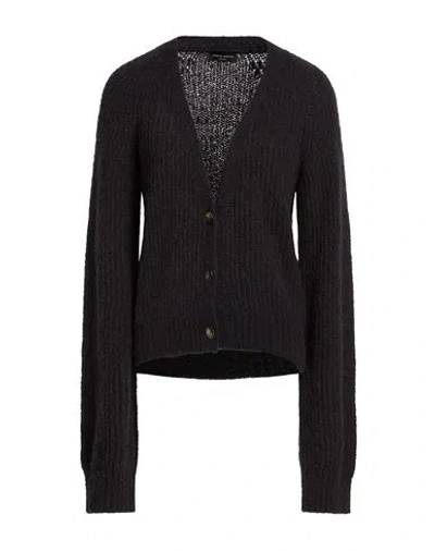 Roberto Collina Woman Cardigan Black Size S Baby Alpaca Wool, Recycled Nylon