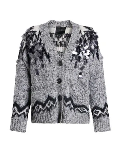 Roberto Collina Woman Cardigan Black Size Xs Merino Wool, Cotton, Polyamide, Elastane In Multi