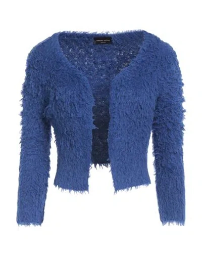 Roberto Collina Woman Cardigan Blue Size L Cotton, Nylon