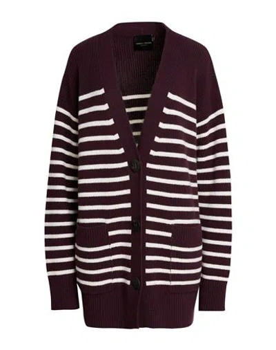 Roberto Collina Woman Cardigan Burgundy Size Xxl Merino Wool In Red