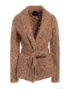Roberto Collina Woman Cardigan Camel Size S Mohair Wool, Nylon, Wool, Elastane In Beige