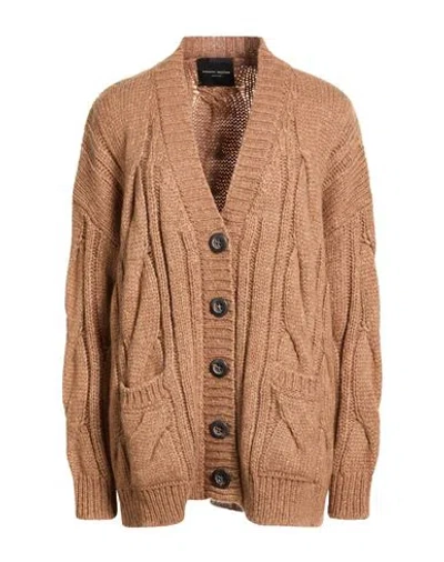 Roberto Collina Woman Cardigan Camel Size S Baby Alpaca Wool, Nylon, Wool In Neutral