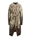 Roberto Collina Woman Cardigan Dark Brown Size S Superkid Mohair, Nylon, Merino Wool