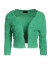 Roberto Collina Woman Cardigan Green Size L Cotton, Nylon