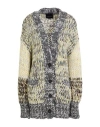 Roberto Collina Woman Cardigan Grey Size M Baby Alpaca Wool, Nylon, Wool