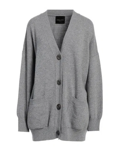 Roberto Collina Woman Cardigan Grey Size M Merino Wool