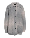 Roberto Collina Woman Cardigan Grey Size S Baby Alpaca Wool, Nylon