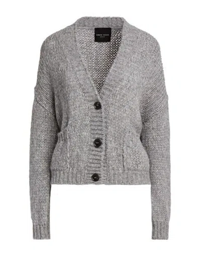Roberto Collina Woman Cardigan Grey Size S Baby Alpaca Wool, Polyamide, Wool In Gray