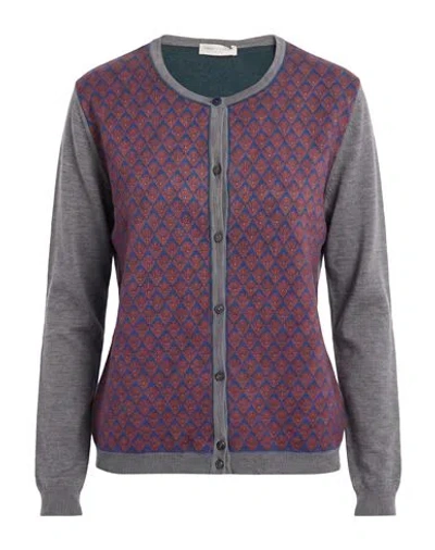 Roberto Collina Woman Cardigan Grey Size S Merino Wool In Multi