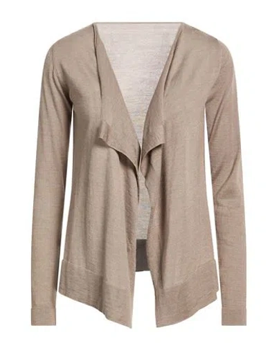 Roberto Collina Woman Cardigan Light Brown Size L Cashmere, Silk