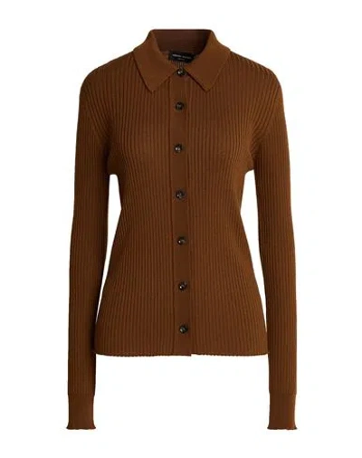 Roberto Collina Woman Cardigan Light Brown Size M Merino Wool