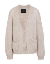 Roberto Collina Woman Cardigan Light Grey Size L Baby Alpaca Wool, Nylon, Wool