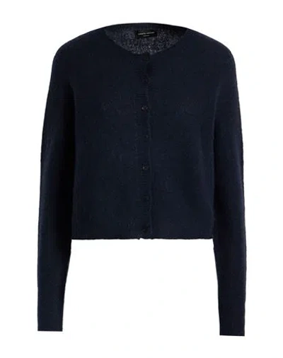 Roberto Collina Woman Cardigan Midnight Blue Size M Cashmere, Silk, Polyester