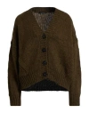 Roberto Collina Woman Cardigan Military Green Size L Merino Wool, Alpaca Wool, Acrylic In Green