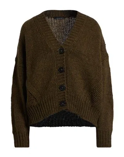 Roberto Collina Woman Cardigan Military Green Size L Merino Wool, Alpaca Wool, Acrylic