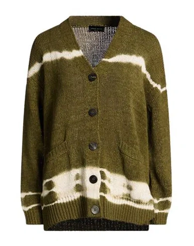 Roberto Collina Woman Cardigan Military Green Size S Cotton, Polyamide