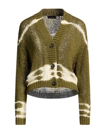 Roberto Collina Woman Cardigan Military Green Size S Cotton, Polyamide