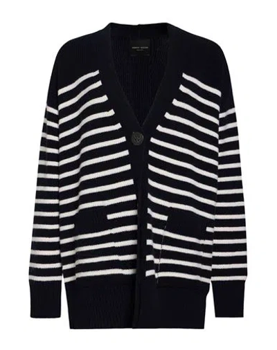 Roberto Collina Woman Cardigan Navy Size S Merino Wool In Black
