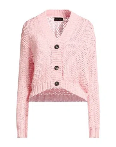 Roberto Collina Woman Cardigan Pink Size L Cotton, Polyamide