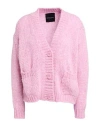 Roberto Collina Woman Cardigan Pink Size Xs Baby Alpaca Wool, Nylon, Wool
