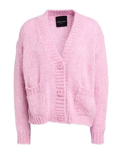 Roberto Collina Woman Cardigan Pink Size Xs Baby Alpaca Wool, Nylon, Wool