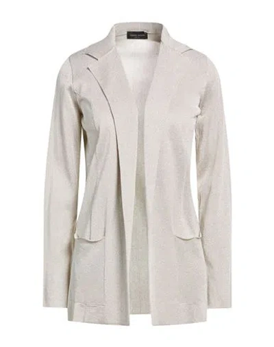 Roberto Collina Woman Cardigan Platinum Size M Viscose, Metallic Polyester In Gray