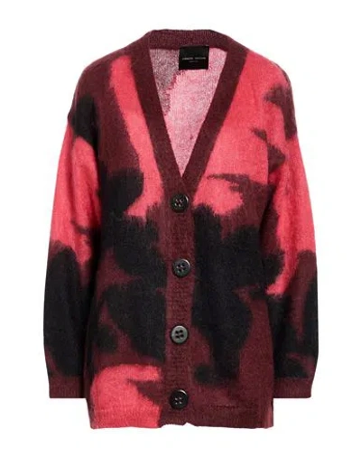 Roberto Collina Woman Cardigan Plum Size M Mohair Wool, Polyamide, Wool In Purple