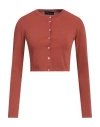 Roberto Collina Woman Cardigan Rust Size Xs Viscose, Polyester In Red