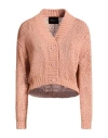 Roberto Collina Woman Cardigan Salmon Pink Size S Cotton, Polyamide In Animal Print