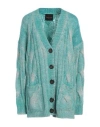 Roberto Collina Woman Cardigan Turquoise Size S Baby Alpaca Wool, Nylon, Wool