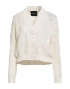 Roberto Collina Woman Cardigan White Size M Cotton, Polyamide In White