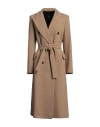 Roberto Collina Woman Coat Camel Size L Wool, Nylon In Beige