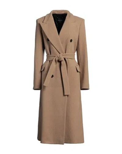 Roberto Collina Woman Coat Camel Size L Wool, Nylon In Beige