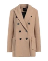 Roberto Collina Woman Coat Camel Size Xl Wool, Nylon In Beige