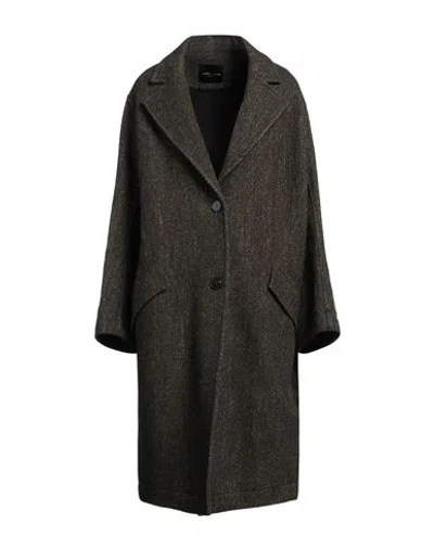Roberto Collina Woman Coat Dark Green Size S Wool, Linen, Nylon