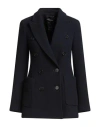 Roberto Collina Woman Coat Navy Size Xs Wool, Nylon In Black