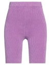 Roberto Collina Woman Shorts & Bermuda Shorts Light Purple Size S Viscose, Nylon, Elastane