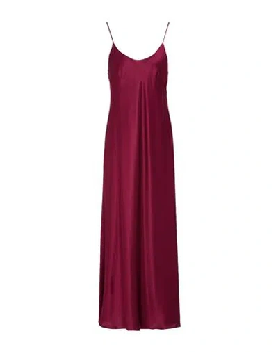 Roberto Collina Woman Maxi Dress Burgundy Size L Silk, Elastane
