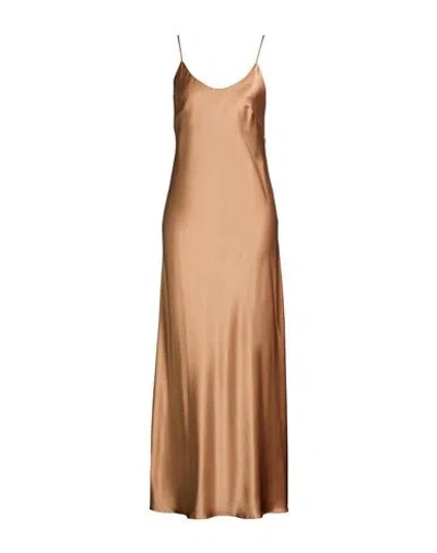 Roberto Collina Woman Maxi Dress Camel Size L Silk, Elastane In Nude
