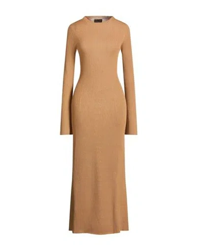 Roberto Collina Woman Maxi Dress Camel Size S Merino Wool In Brown