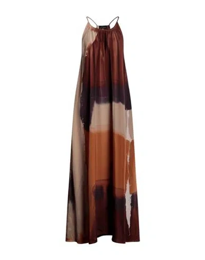 Roberto Collina Woman Long Dress Camel Size S Polyester In Beige