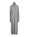 Roberto Collina Woman Maxi Dress Grey Size L Merino Wool, Cashmere