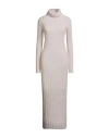 Roberto Collina Woman Maxi Dress Pink Size S Baby Alpaca Wool, Nylon, Wool In White