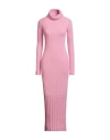 Roberto Collina Woman Maxi Dress Pink Size S Baby Alpaca Wool, Nylon, Wool In Pink