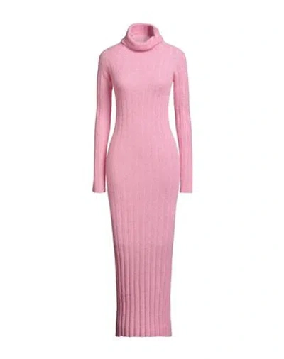 Roberto Collina Woman Maxi Dress Pink Size S Baby Alpaca Wool, Nylon, Wool