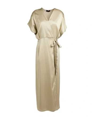 Roberto Collina Woman Maxi Dress Sage Green Size S Silk, Elastane In Gold