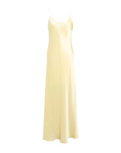 Roberto Collina Woman Maxi Dress Yellow Size L Silk, Elastane