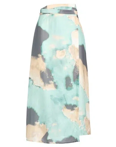 Roberto Collina Woman Maxi Skirt Turquoise Size M Silk In Green
